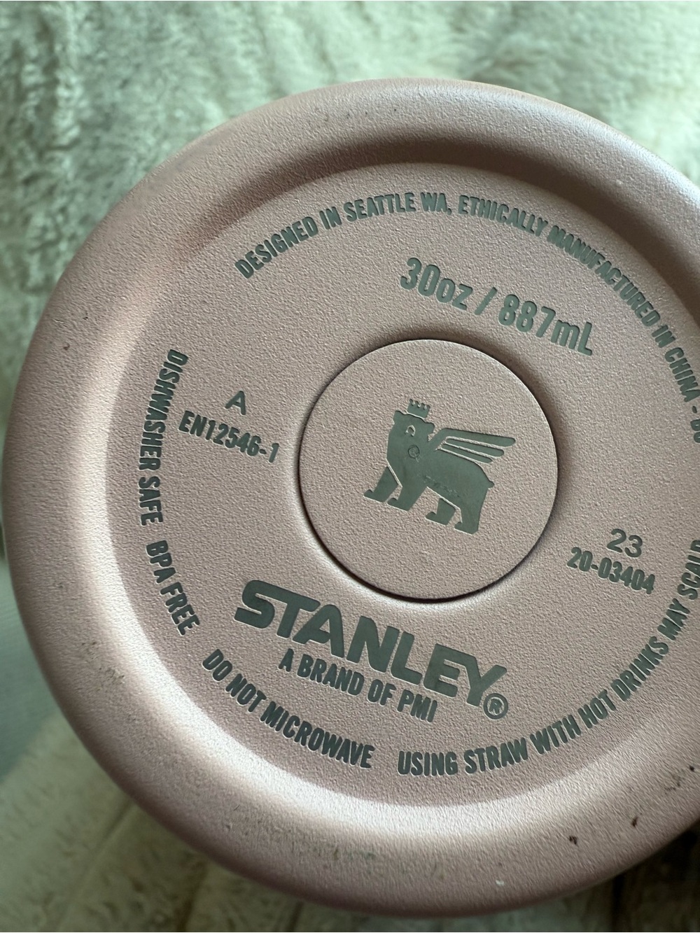 Stanley Blush Pink Insulated Bottle Bottom Detail - Picture 2 of 2